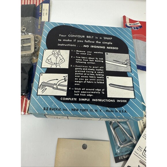 12x Vintage Sewing Lot Buckle Cover Kit E-z Belt Set Contour Metal Wire Harness - Picture 13 of 16